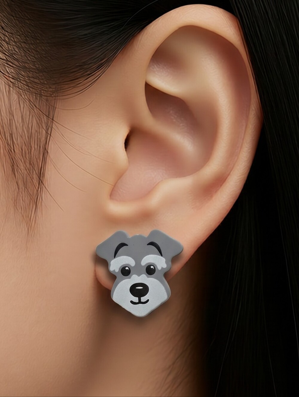 Schnauzer Earrings Dog Mom Studs Gray Dog Lover Jewelry Gift Pet Owner Vet Gift